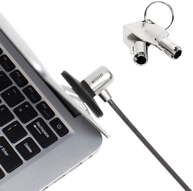 노트케이스 잠금홀없는 노트북 도난방지장치 열쇠형 델타40, 블랙, 1개