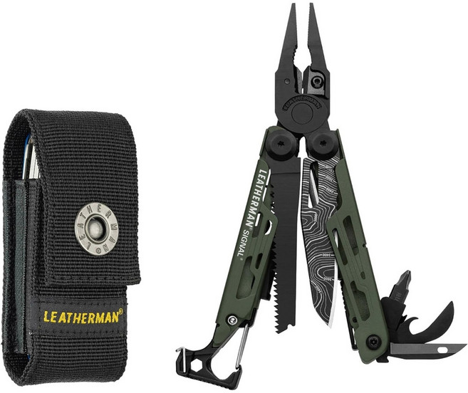 LEATHERMAN 레더맨 시그널 켐핑 19 in 1 멀티툴 10가지 컬러, 그레이/옐로우, 1개