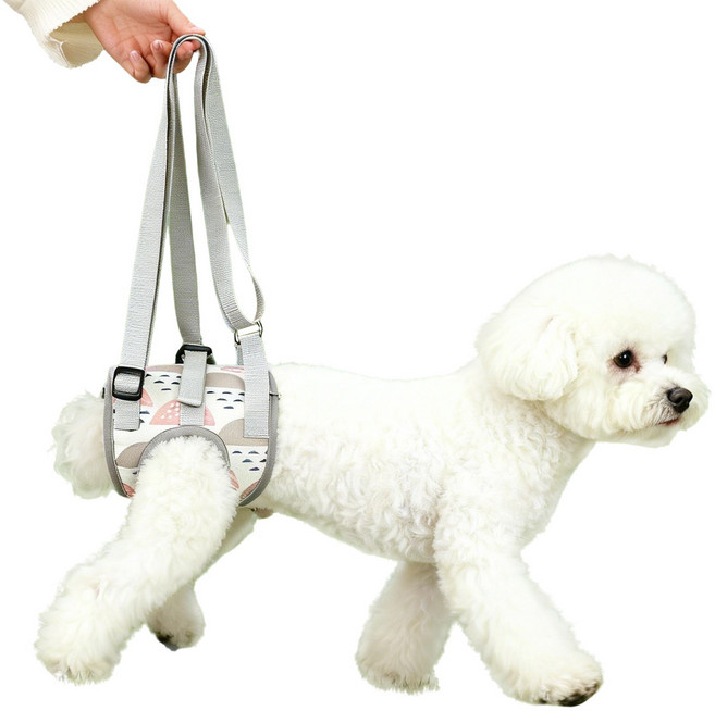 강아지 뒷다리 보조 하네스 보행 보조기 재활 훈련 보행기, 1개, 그레이