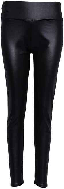 여성 하이 웨이스트 인조 가죽 신축성 펜슬 팬츠 반짝이는 매트 레깅스