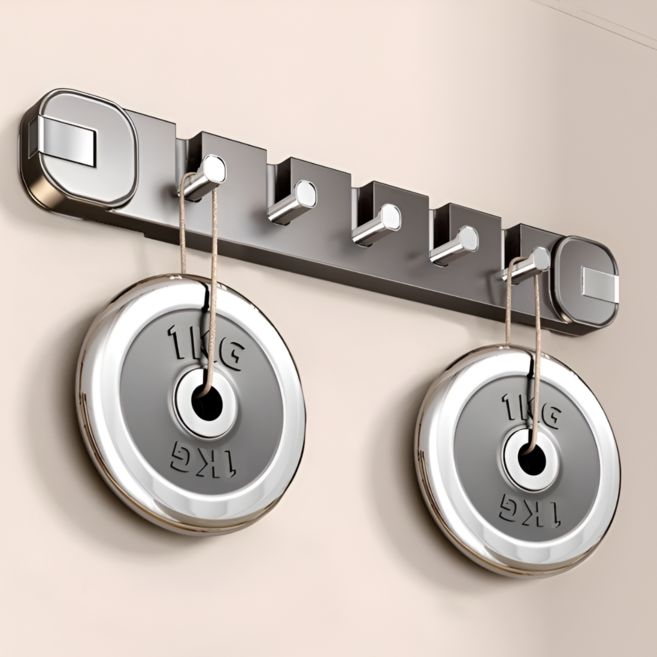 K-STORE 접이식 걸이형 가방걸이 행거 주방 욕실 바지걸이 플라스틱 튼튼한 무타공 부착식 옷걸이 벽행거 벽걸이 책가방걸이 걸이, 1개, 다크 그레이