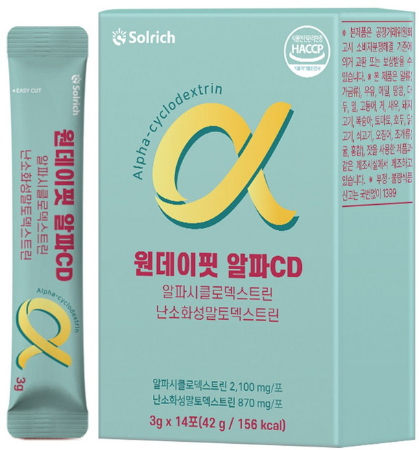 솔리치 원데이핏 알파CD 알파시클로덱스트린 난소화성말토덱스트린, 42g, 1개