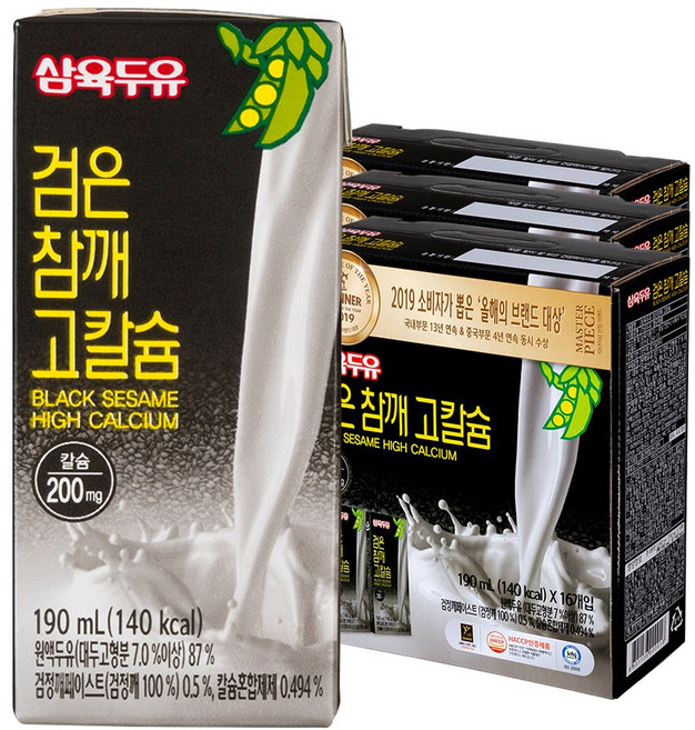 삼육두유 검은 참깨 고칼슘, 190ml, 48개