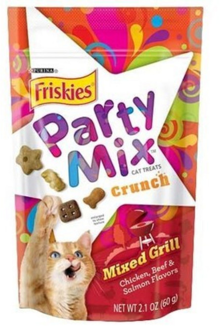 Felix Party Mix 喜躍 貓零食 貓餅乾 貓咪潔牙餅乾 貓點心, 1個, 香酥餅, 60g, 炙燒烤肉