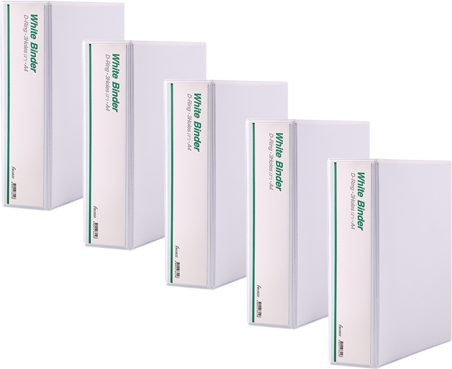 프로비즈 백색 투명 3공 D링 바인더 7cm 화이트 투명, 5개, 화이트투명