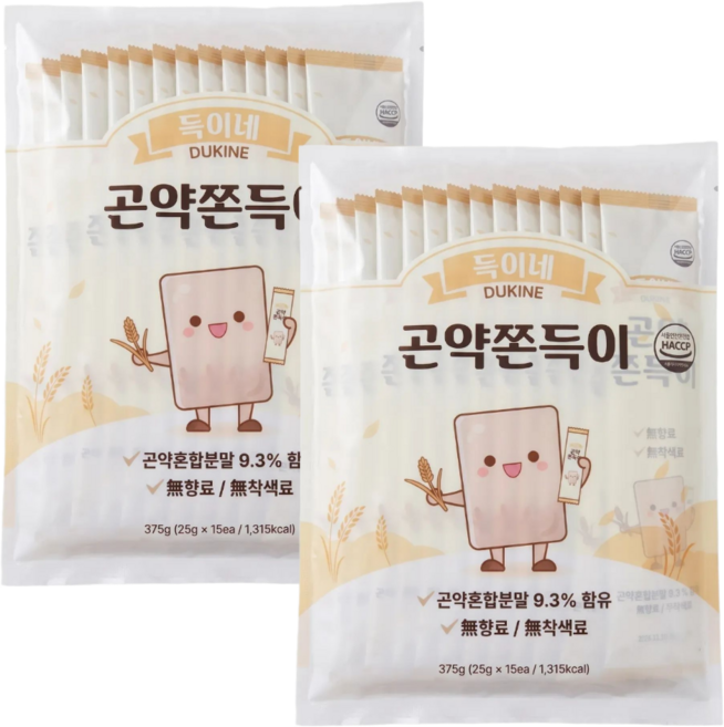 득이네 곤약쫀드기 인절미맛, 2개, 375g