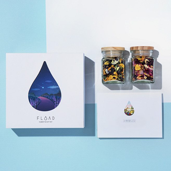 플로드 꽃차 2종 선물세트, 팬지 + 장미, 1세트