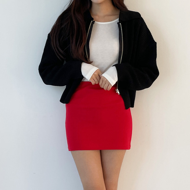 투데이앤룩 여성용 말랑 슬림핏 미니 스커트