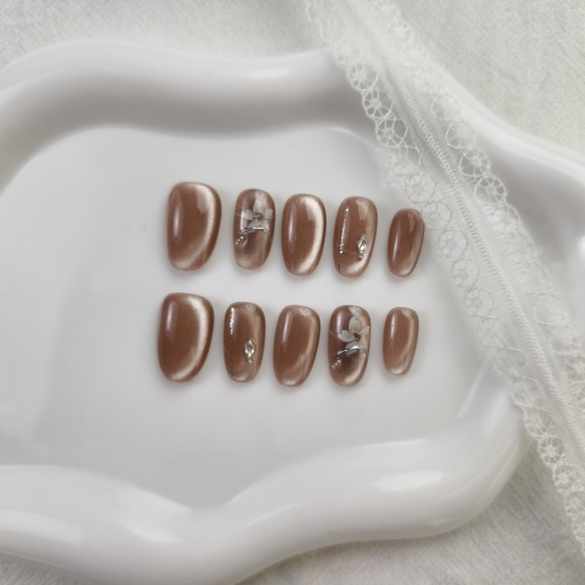 {당일배송} 천안각 핸드메이드 수작업 디자인 붙이는 네일팁 수제 인조손톱 세트 고퀼리티 롱숏 스퀘어 셀프 인조팁 데일리 귀여운 손네일 완성형, 1개, 03-디자인-S
