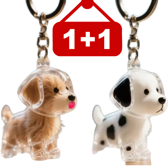멍담 강아지 메모리얼 키링 1+1 털 보관 캡슐, 1세트, 투명