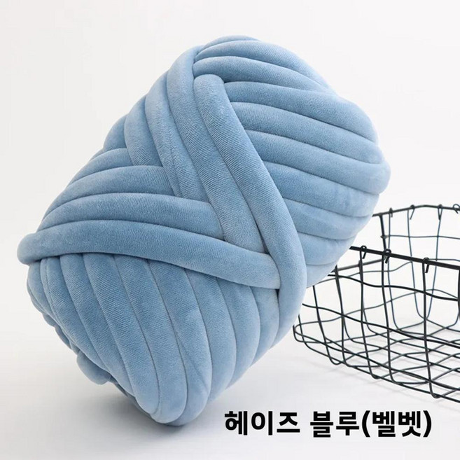 손뜨개 시트 쿠션 베개 하트 모양 코튼 선물 타임 초보자용 초두꺼운 아이슬란드 얀 원단, 1개, 38. 벨벳 스타일 - 헤이즈 블루 (초고밀도 아...