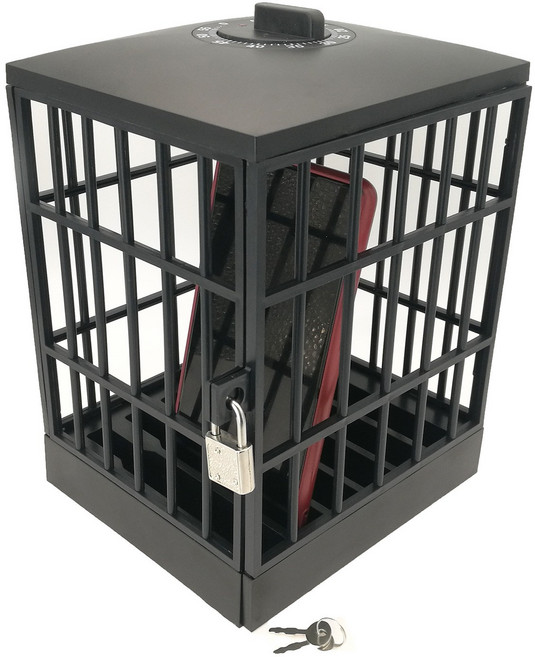 핸드폰 금욕상자 스마트폰 박스 보관 박스 거치대, 타이머형 블랙, 1개