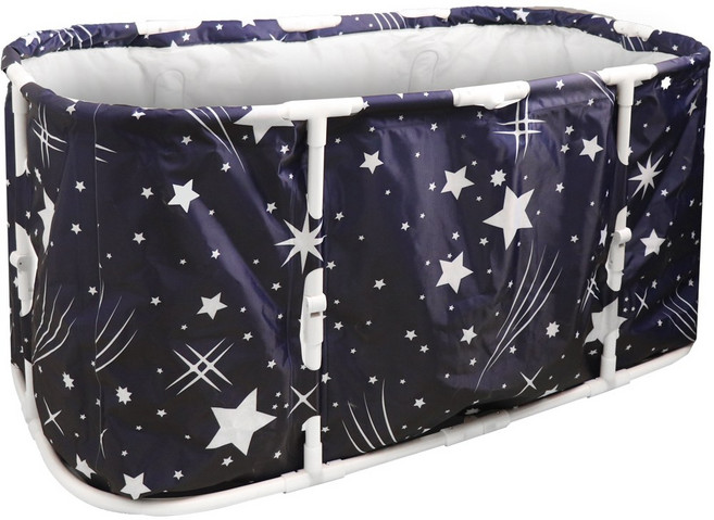 샵472 초대형 원터지 접이식 욕조 115cm 이동식 욕조 성인용 반신욕조 반신욕기 간이 전신욕조, 별무늬