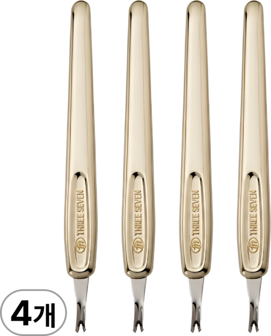 쓰리세븐 777 V형 밀대 큐티클 푸셔 제거기 TM-21XSG 골드, 4개