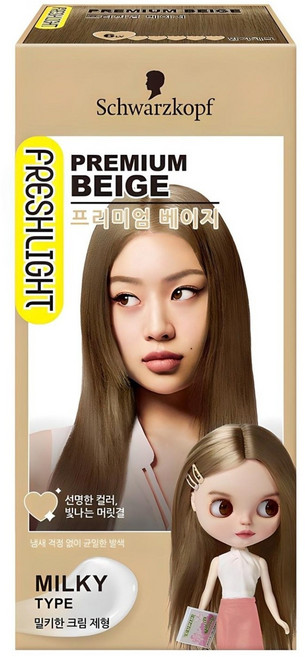 프레쉬라이트 밀키타입 염색제, 프리미엄베이지, 1개