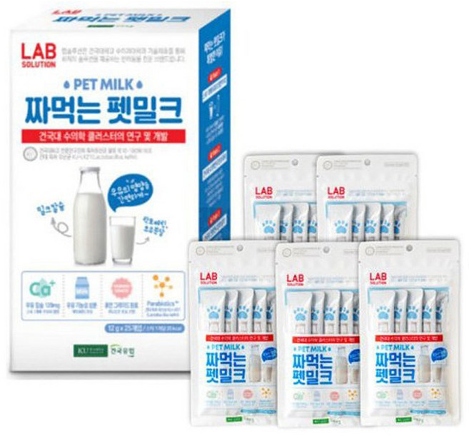 짜먹는 펫밀크 12g x 25개입 강아지 고양이 간식, 짜먹는펫밀크, 25개