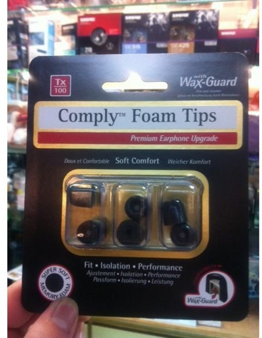 Comply Foam Tips TX100 類T100 耳道海綿 黑 (3對), 1個