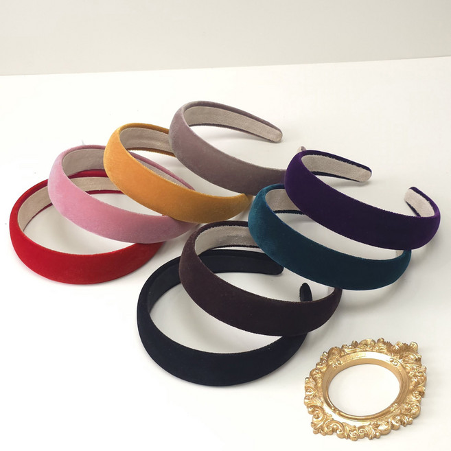 데일리로제 (국내 제작) 벨벳 미디움 헤어밴드