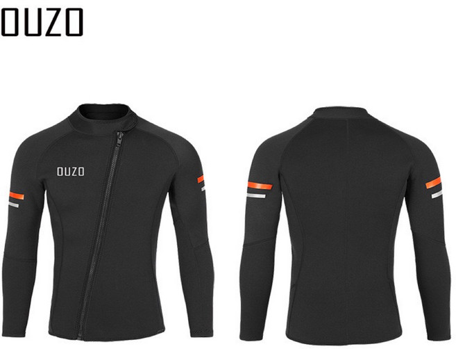 OUZO 潛水服 分離式 兩節式防寒衣 防寒褲, 1.5mm 男款上衣,XL