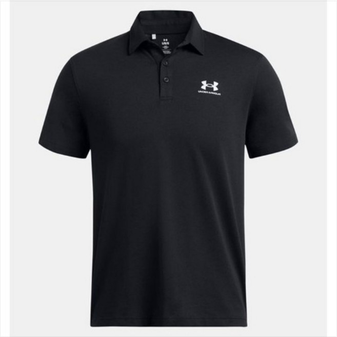 언더아머 남성 UA 아이콘 부드러운 면 카라티 골프 테니스 운동 헬스 러닝 폴로티 1386608-001_NC유성점