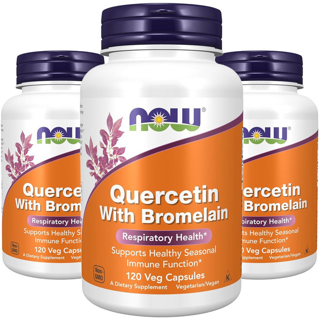 나우푸드 케르세틴 브로멜라인 베지 캡슐, 120정, 3개