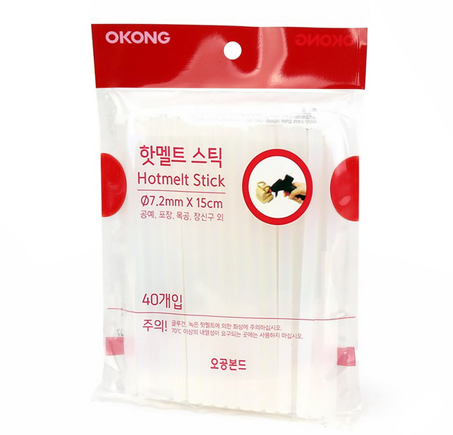 오공 핫멜트스틱 글루건심 소형 7mm 40ea, 1개