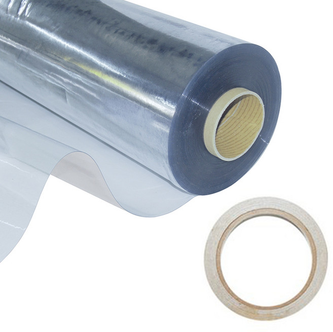 쾌청 방풍비닐 pvc 두꺼운 0.5mm 비닐+양면테이프 세트, 1개