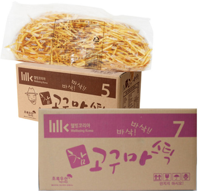 고구마스틱 5kg /참 고구마스틱/업소용 채고구마, 1박스