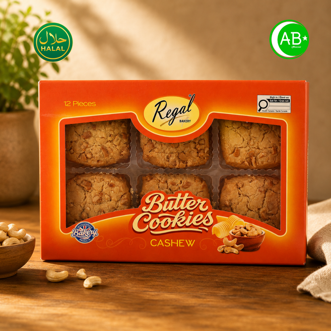 Regal Butter Cookies Cashew 리갈 버터 쿠키 캐슈, 10개, 250g