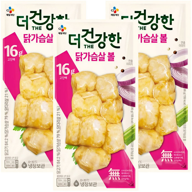 [CJ] 더건강한닭가슴살 큐브톡톡, 96g, 3개