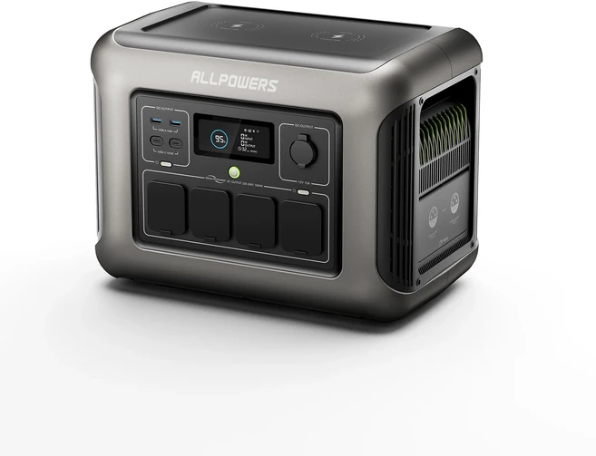 올파워스 R1500 휴대용 파워스테이션 1152Wh 리튬인산철 배터리 1800W (3000W 최대 출력) AC 출력 태양광, 01 R1500, 01 중국, 02 영국