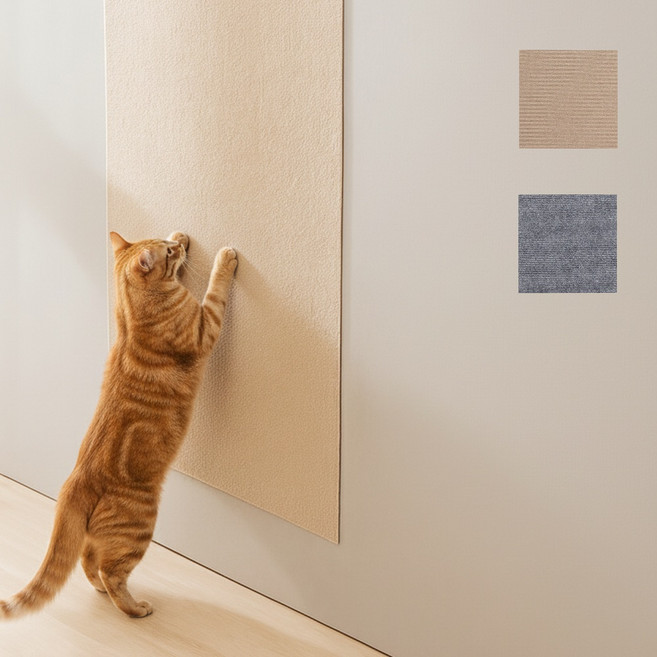 알찬온 부착형 가구보호 고양이 스크래쳐, 1개, 카키