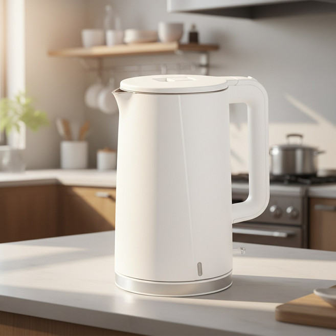 전기주전자 1.7L 대용량 스테인리스304 이중단열 고속가열 1500W 자동전원차단 무선 전기포트 커피포트 주전자, 1.7L 전기주전자