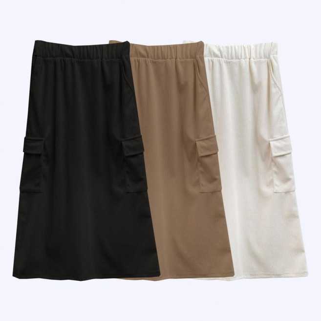 란치 YCD 카고 스커트 SD230909 니트 미디 스커트 롱 밴딩 스커트 롱스커트 여성 롱 치마 여성