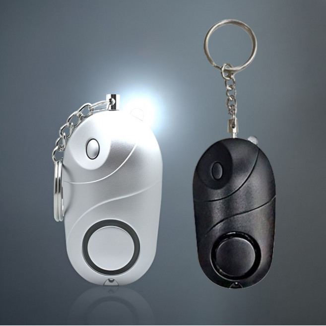 진볼리 여성 LED 호신용 경보기 130DB 휴대용 야간안전 SOS 알림벨, 1개