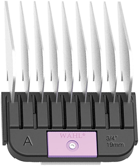 WAHL 전문 동물 스테인리스 스틸 부착 애완동물 길이 탈부착 블레이드 가이드 8인치, #A, 3/4Inch Cut Length, Pink