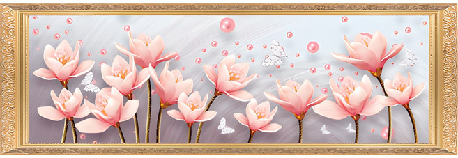 루시앤에밀리 보석십자수금전수 최신26면+AB비즈 DIY 대형보석십자수, 1세트, 목련화