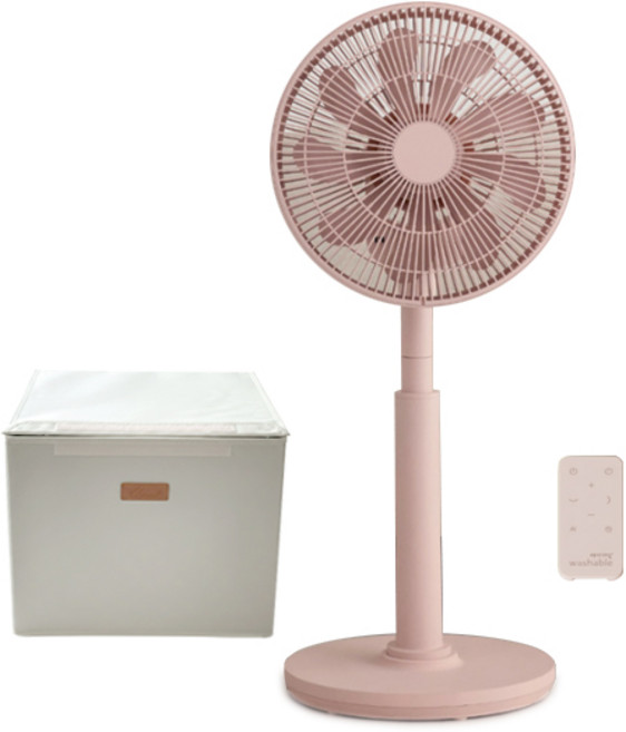 [리퍼반품상품] 한일 아기바람 워셔블 분리 통세척 무소음 선풍기 BLDC 리모컨 보관가방 증정, 핑크