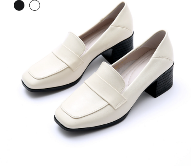 페조 여성 스퀘어토 미들힐 로퍼 클래식 정장 출근 PZSL-LUX-2913