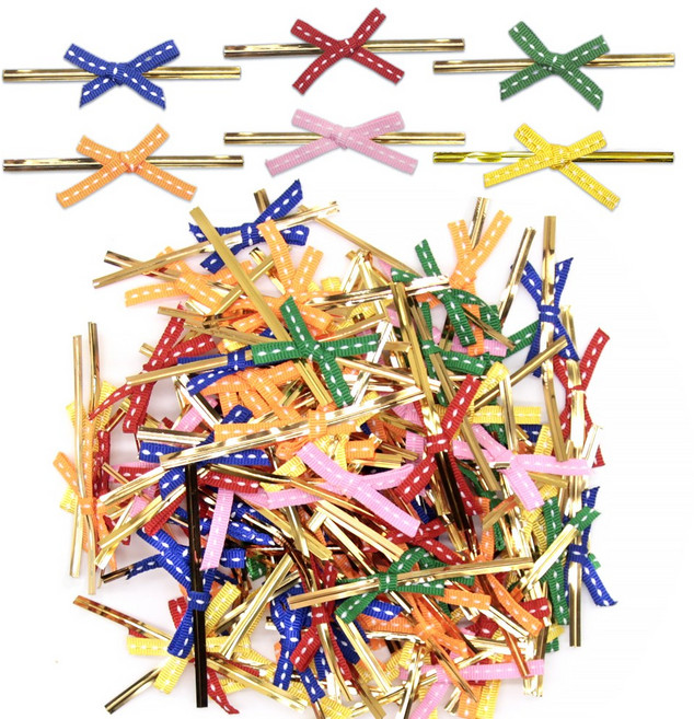 빵끈타이리본-(스티치) 빵끈타이 리본타이 리본빵끈 약 100개입, 빵끈타이리본(스티치)-빨강, 1개