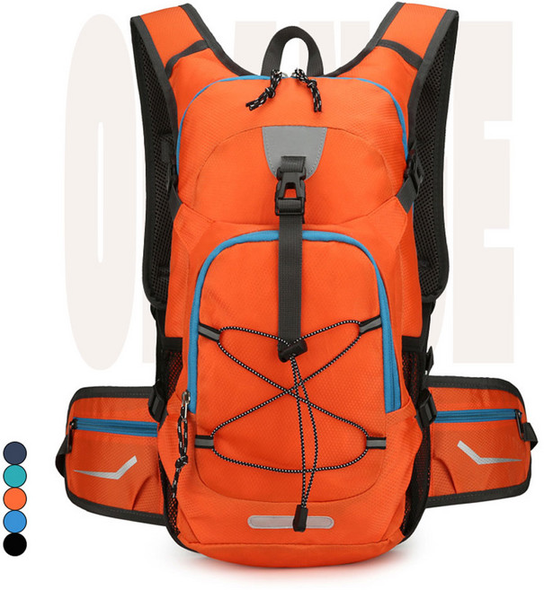 WEIOK 초경량 등산가방 아웃도어 백팩 블랙 대용량 다기능 다기능 접이식 야간 반사 막대, 오렌지색