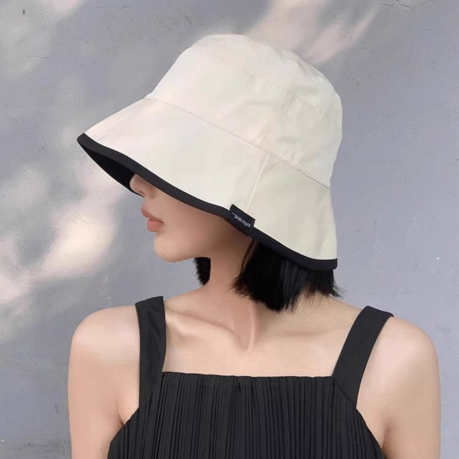 항암모자 일체형가발 중년 모자 달린가발 암환자, 블랙모자