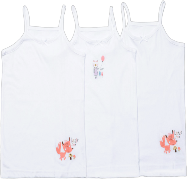 여아용 고급 순면 끈런닝 폭스앤베어 3p 세트