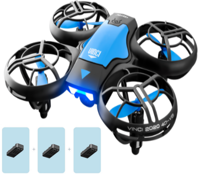 우노 어린이 입문용 교육용 미니 드론, 블루 C세트, 1개