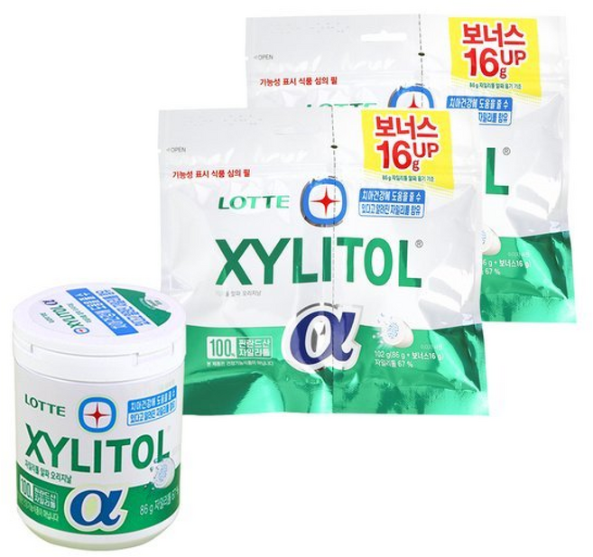 롯데제과 자일리톨 껌 알파 용기+리필, 1개