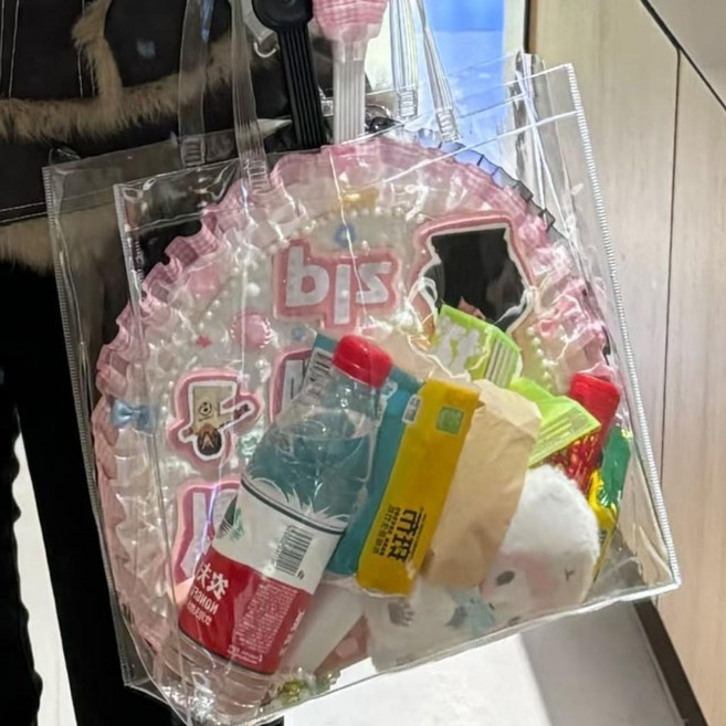 無品牌 透明PVC手提考試收納文件袋 學生用大容量, 1個, 超大容量透明 考試專用袋