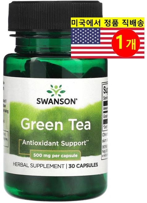 Swanson 그린 티 추출 500mg Green Tea, 1개, 30정 - 쿠팡