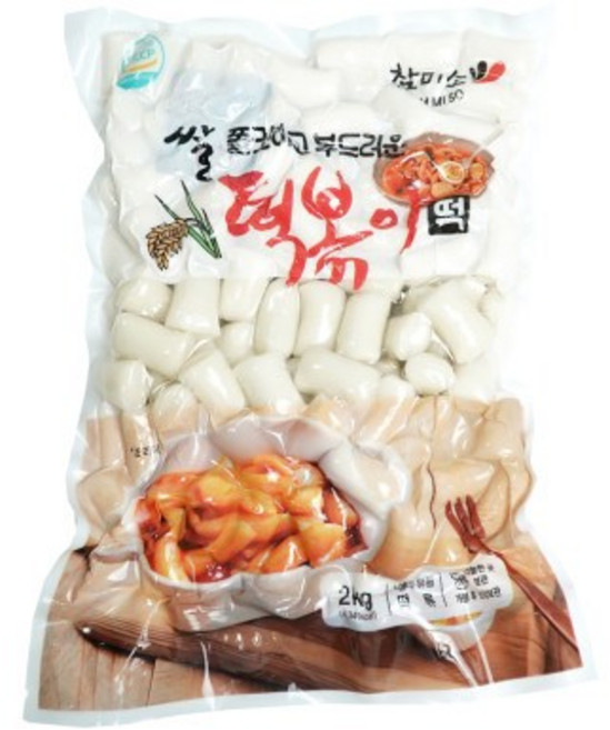 참미소 몽떡(한입) 떡볶이떡 2kg 쌀떡볶이 [원산지:상세설명에 표시], 1개