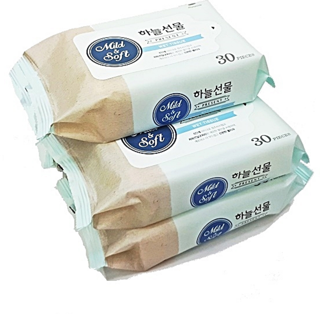 하늘선물 물티슈 리필형, 50개, 30개입