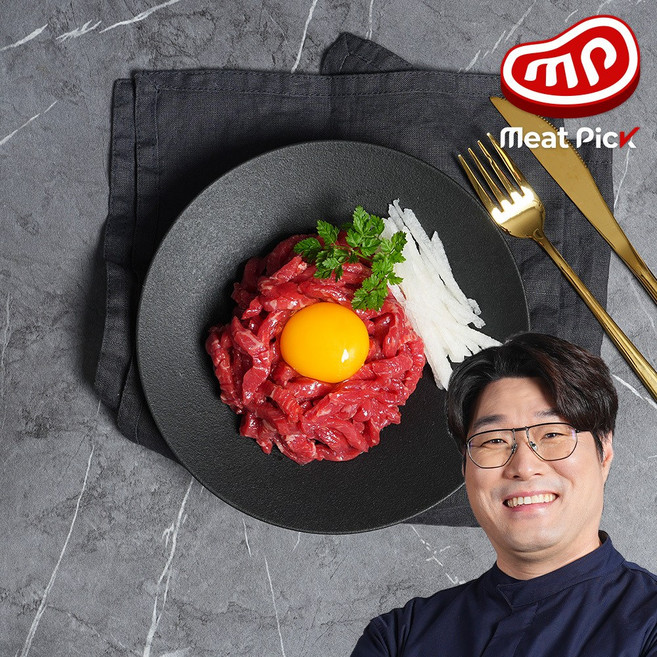 미트픽 한우 홍두깨 육회 소고기 1등급, 3개, 150g